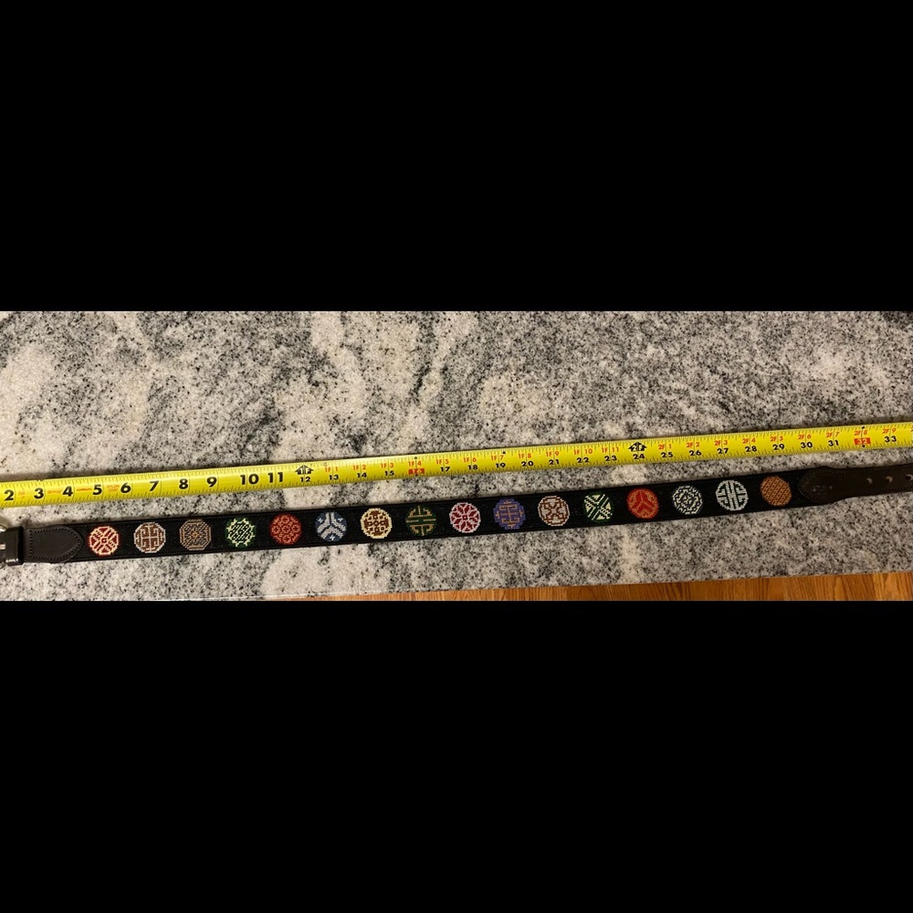 Needlepoint Belt - Chinese Coins
